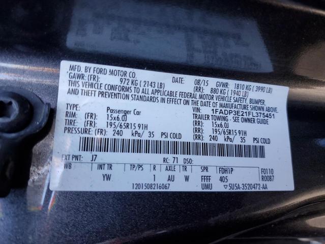 1FADP3E21FL375451 Ford FOCUS S