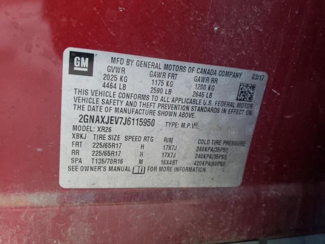 2GNAXJEV7J6115950 Chevrolet EQUINOX LT