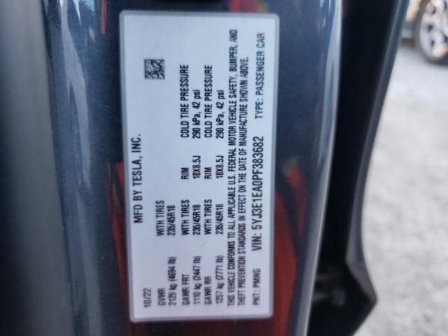 5YJ3E1EA0PF383682 Tesla MODEL 3