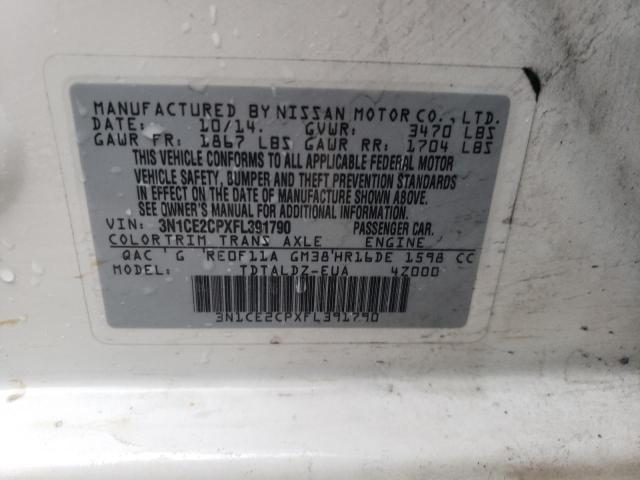 3N1CE2CPXFL391790 Nissan Versa Note S
