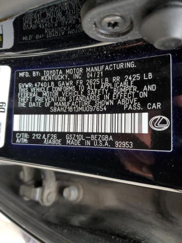 58AHZ1B13MU097654 Lexus Es 350 Base