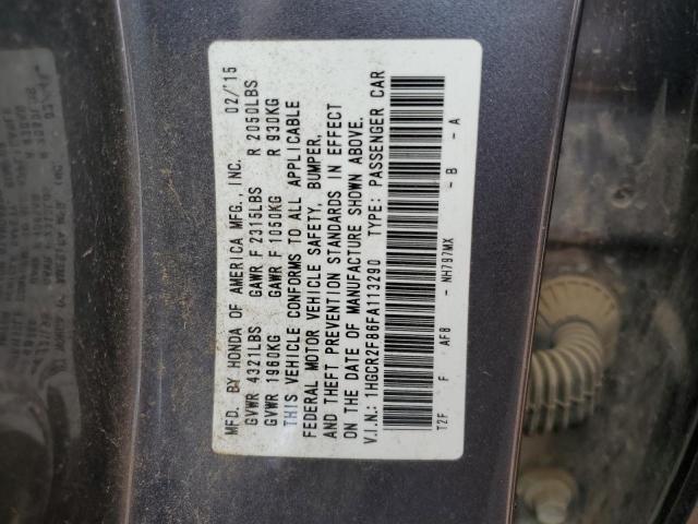 1HGCR2F86FA113290 Honda ACCORD EXL