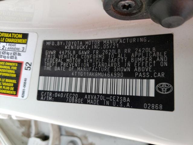 4T1G11AK8MU464990 Toyota CAMRY SE