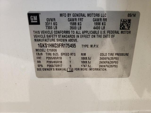 1GKS1HKC9FR175495 GMC Yukon Xl C1500 Slt