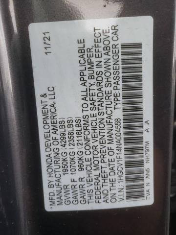 1HGCV1F14NA004558 Honda ACCORD LX