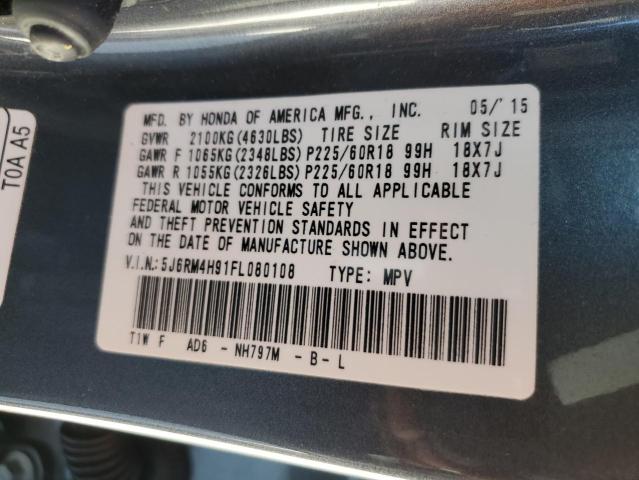 5J6RM4H91FL080108 Honda Cr-v Touring