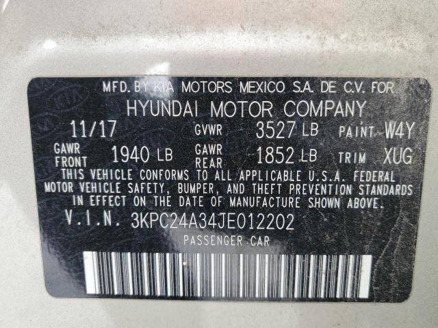 3KPC24A34JE012202 Hyundai ACCENT SE