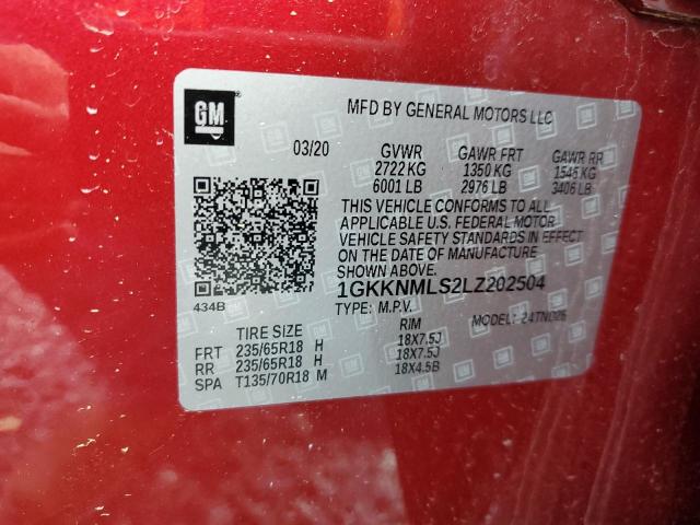 1GKKNMLS2LZ202504 GMC ACADIA SLT