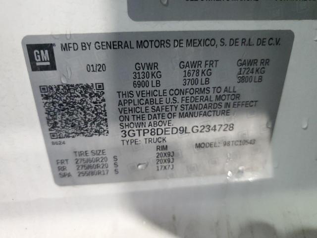 3GTP8DED9LG234728 GMC Sierra C1500 Slt