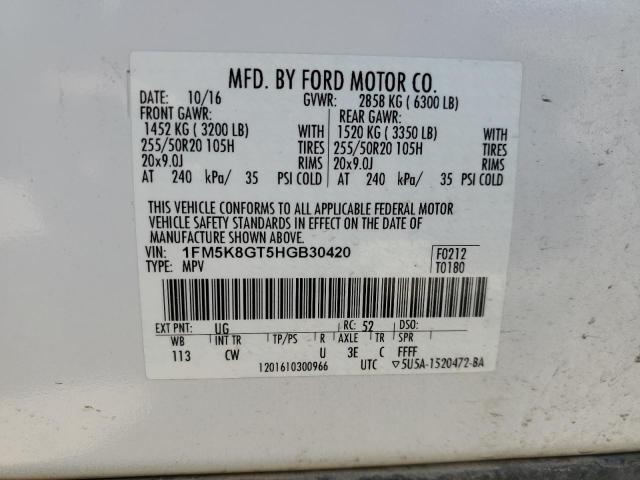 1FM5K8GT5HGB30420 Ford EXPLORER SPORT