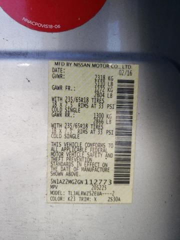 5N1AZ2MG2GN112773 Nissan MURANO S