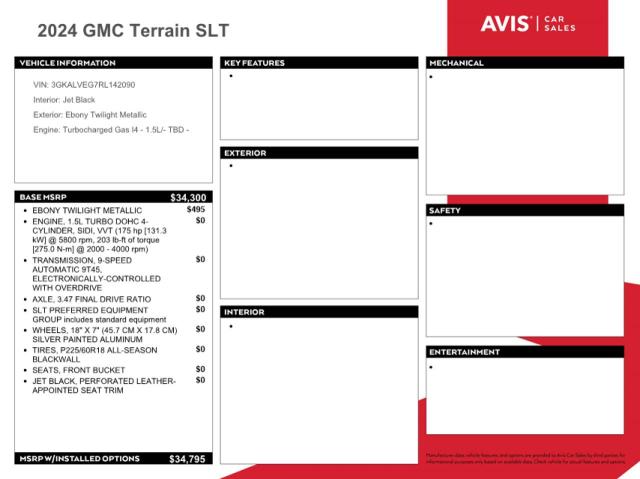 3GKALVEG7RL142090 GMC Terrain Slt