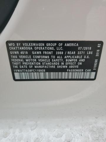 1VWAT7A39FC115925 Volkswagen PASSAT S