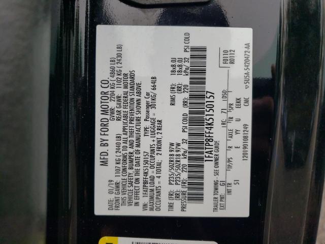 1FATP8FF4K5150157 Ford MUSTANG GT