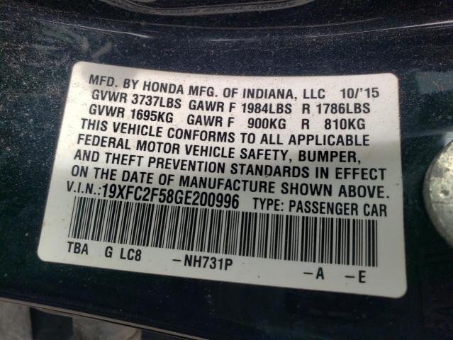 19XFC2F58GE200996 Honda Civic Lx