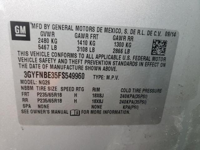 3GYFNBE35FS549960 Cadillac Srx Luxury Collection