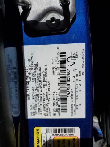 3FA6P0LU1JR269037 Ford Fusion Se Hybrid