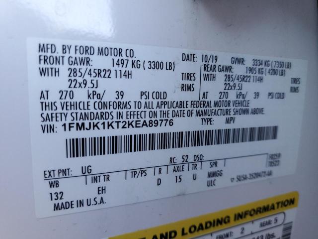 1FMJK1KT2KEA89776 Ford Expedition Max Limited