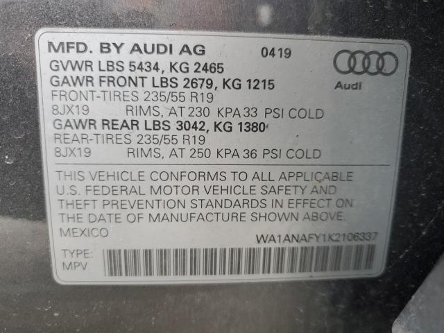 WA1ANAFY1K2106337 Audi Q5 PREMIUM