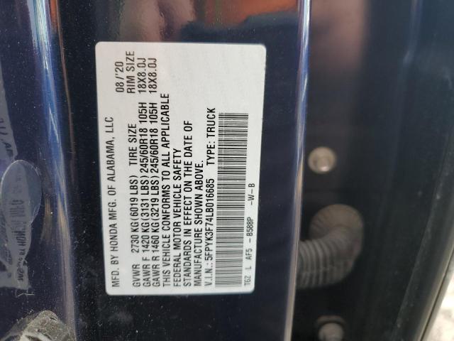 5FPYK3F74LB016685 Honda Ridgeline Rtl