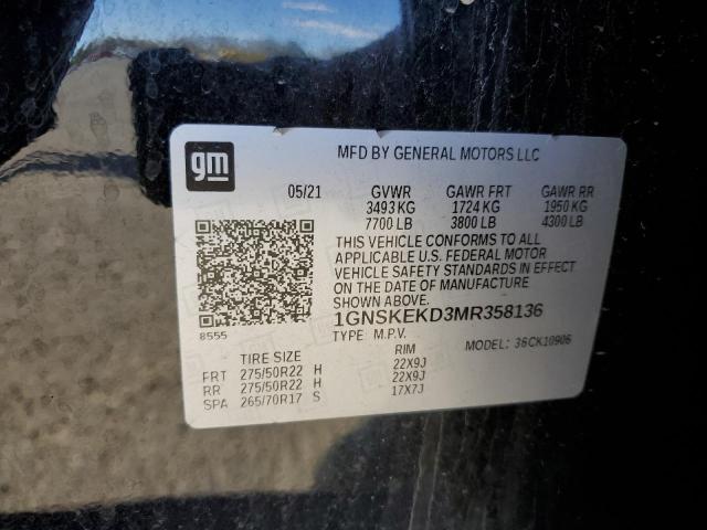1GNSKEKD3MR358136 Chevrolet Suburban K1500 Rst