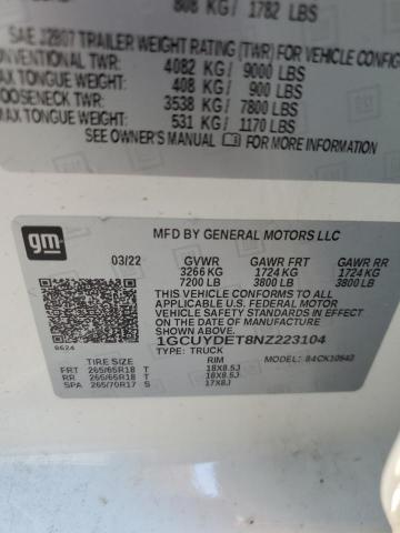 1GCUYDET8NZ223104 Chevrolet Silverado Ltd K1500 Lt