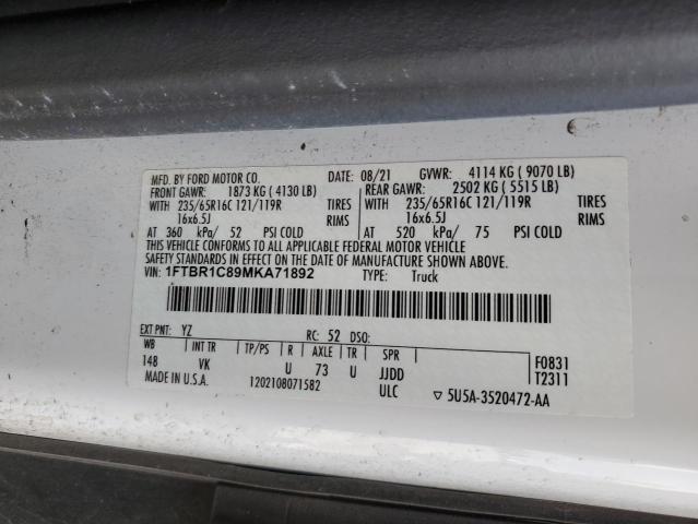 1FTBR1C89MKA71892 Ford Transit T-250
