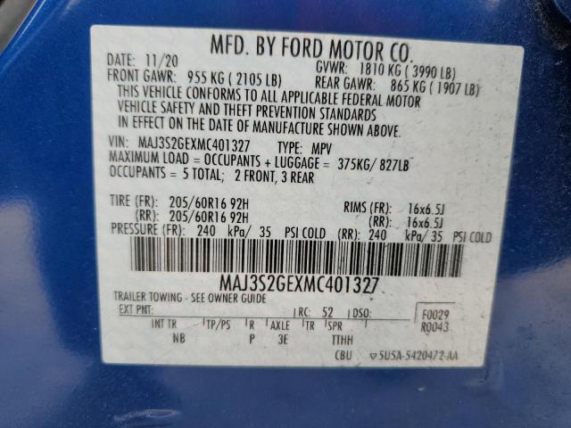 MAJ3S2GEXMC401327 Ford Ecosport Se