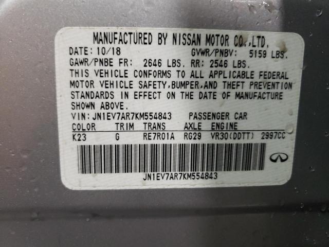 JN1EV7AR7KM554843 Infiniti Q50 LUXE