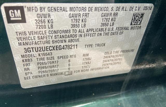 3GTU2UECXEG478211 GMC Sierra K1500 Sle
