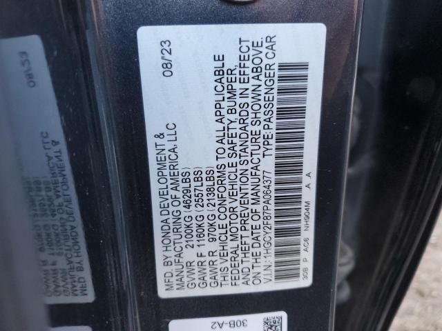 1HGCY2F87PA064377 Honda Accord Touring Hybrid