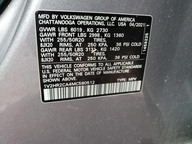 1V2HR2CA4MC580512 Volkswagen ATLAS SE