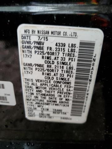 JN8AS5MT1FW671929 Nissan Rogue Select S