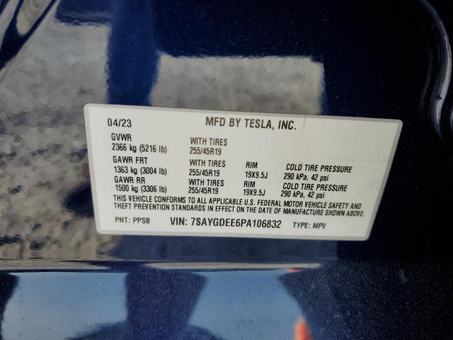 7SAYGDEE6PA106832 Tesla Model Y