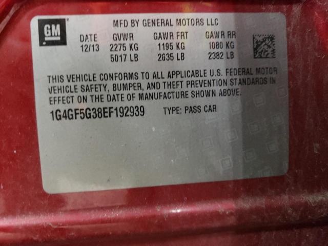 1G4GF5G38EF192939 Buick Lacrosse Touring