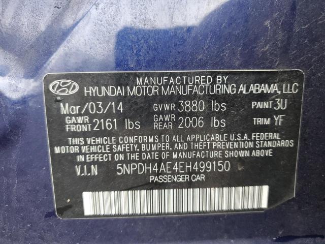5NPDH4AE4EH499150 Hyundai ELANTRA SE