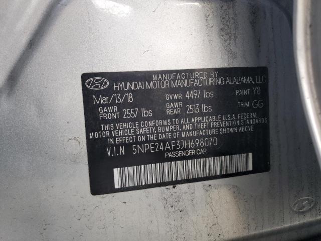 5NPE24AF3JH698070 Hyundai SONATA SE