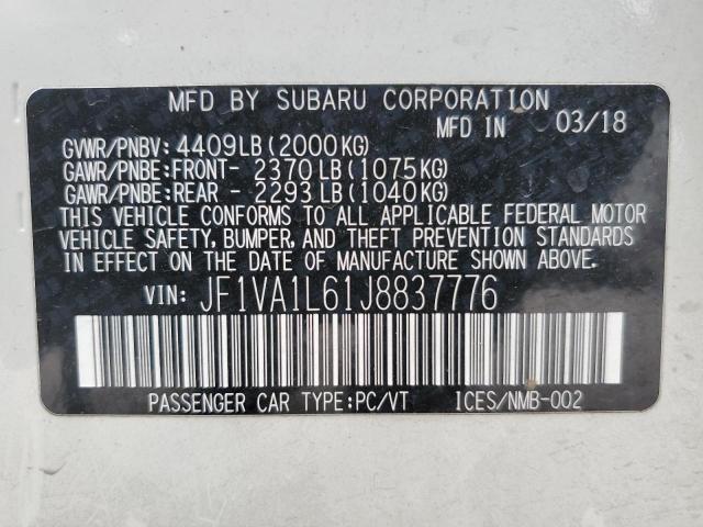 JF1VA1L61J8837776 Subaru Wrx Limited