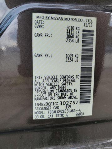 1N4BZ0CP1GC302757 Nissan LEAF SV