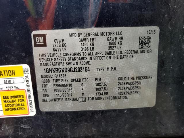1GNKRGKD9GJ203164 Chevrolet Traverse Lt