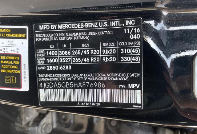4JGDA5GB5HA876986 Mercedes-Benz Gle 400 4matic