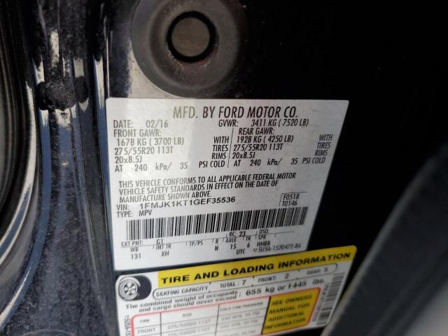 1FMJK1KT1GEF35536 Ford Expedition El Limited