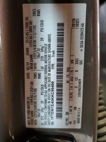 1FTEW1E40KKC99499 Ford F150 Supercrew