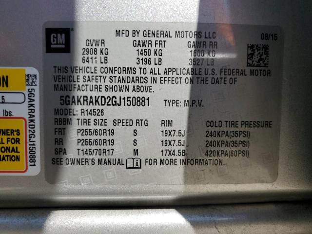 5GAKRAKD2GJ150881 Buick Enclave