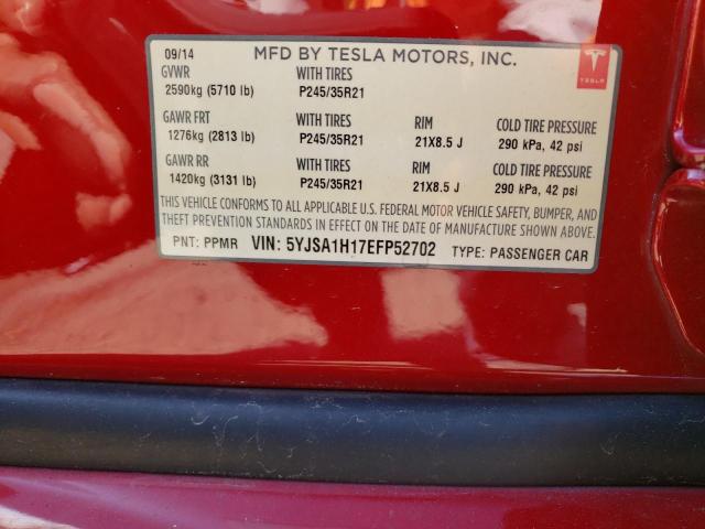 5YJSA1H17EFP52702 Tesla MODEL S