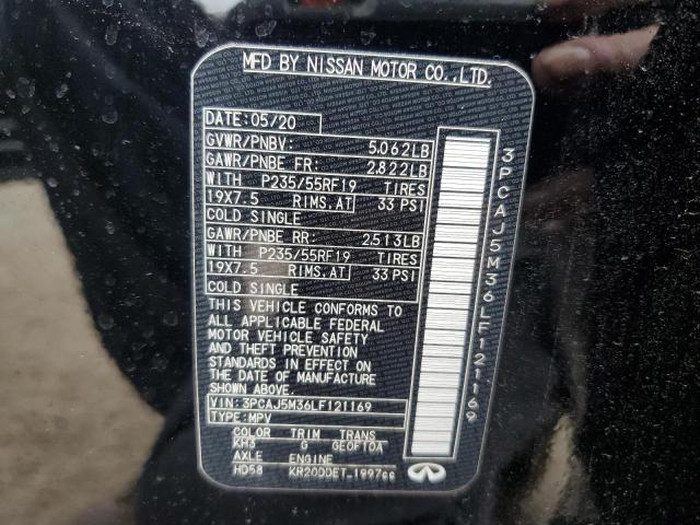 3PCAJ5M36LF121169 Infiniti Qx50 Pure