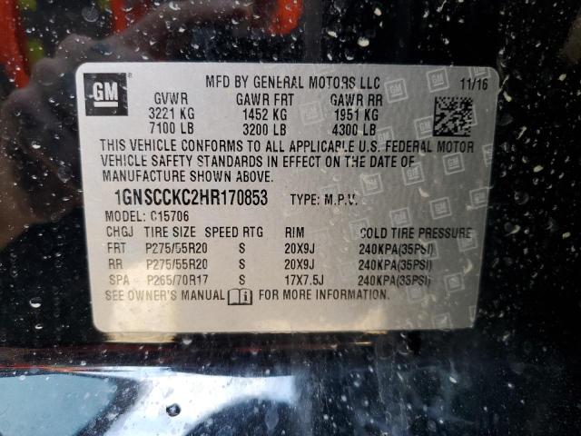 1GNSCCKC2HR170853 Chevrolet Tahoe C1500 Premier