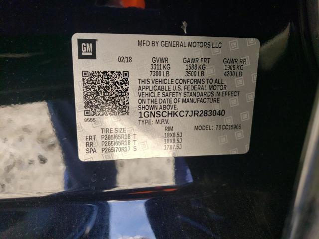 1GNSCHKC7JR283040 Chevrolet Suburban C1500 Lt