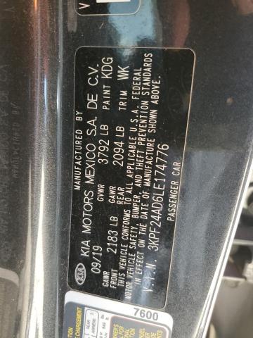 3KPF24AD6LE174776 KIA FORTE FE