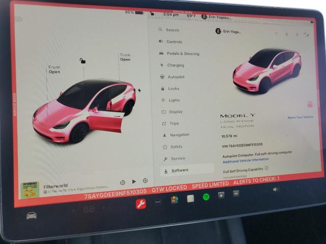 7SAYGDEE9NF510305 Tesla Model Y